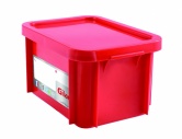 Bac alimentaire HACCP avec couvercle Rouge - 15L